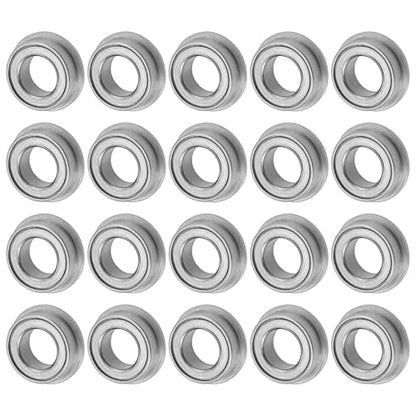 M METERXITY 20-Pack MF74ZZ Flanged Ball Bearing, 4mm x 7mm x 2.5mm Double Metal Seal Chrome (GCr15) Steel Deep Groove Ball Bearings for Wheelbarrow/Printer/Fax Machines/Power Tools - size: 4mm x 7mm x 2.5mm