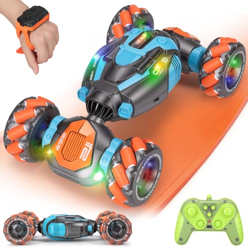 BotZilla Gesture Sensing RC Stunt Car - Boys Girls Toys Age 6-8-12, 4WD Hand Controlled Remote Control Twist Car with Light & Music,Cool Birthday Presents and Ideas Gifts for Kids