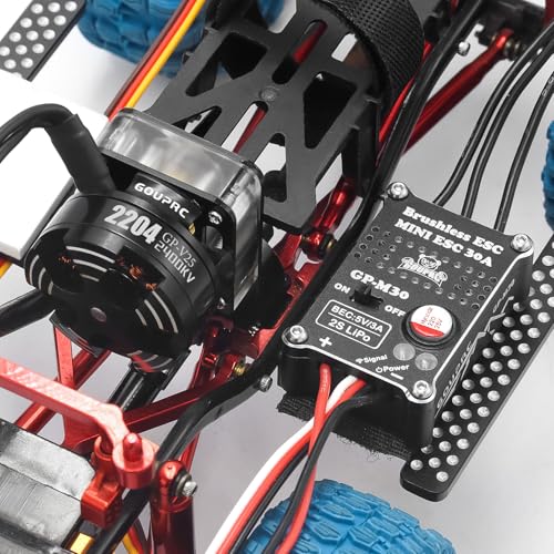 GOUPRC Upgarde 30A Brushless Esc & 2204 2400KV Brushless Outrunner Motor with Transmission for SCX24 RC Crawler Axial 1/24 RC Car Truck Black - style: 30A ESC & Clean Transmission Motor