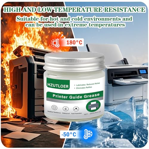 250g White Lubricating Grease,Noise Reduction,Rustproof & Long-Lasting for Printer,3D Printer,Automotive,Plastic Gear Parts,Door Window Track