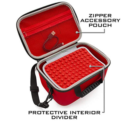 CASEMATIX Hard Shell Travel Case Compatible with Nintendo Switch Mario Kart Live Home Circuit Kart - Carrying Case with Shoulder Strap and Padded Divider, Red