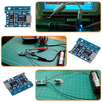 6PCS TP4056 Micro USB Charging Module 5V 1A 18650 Lithium Battery Charging Board Power Charger Board Module with Protection Charger Module (Micro USB)… - color: Micro USB