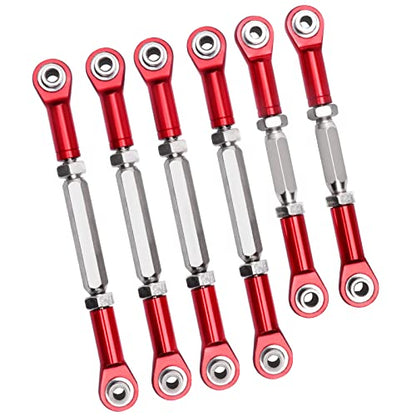 Hobbypark Steel Turnbuckles and Aluminum Camber Links Rod Ends Toe Links Set Linkage for Arrma 1/8 Typhon Mega 4x4 Option Parts (6PCS) (Red) - color: Red
