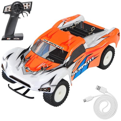 Serpent Mini Spyder 1/24 Scale RC Car with Gyro, 20km/h High Speed | Electric Powered RTR Off-Road Remote Control Car, 2.4GHz Short Course Truck, High Performance with 1 Battery 1 USB Data Cable - style: 430002