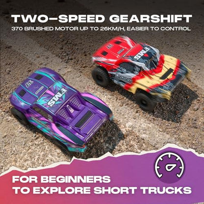 FCXㅤ FMS FSC24S 1/24 Chaser S RC Crawler, Short-Course Trucks with High Strength Nylon Frame, 2 Speed Switch Up to 26km/h, Hobby RC Car for Adults, Gifts (Purple) - color: Purple