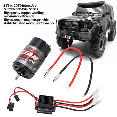 Alomejor 550 Brushed Motor with 320A ESC Set Car Copper Windings Strong Magnet, Bidirectional Bearings for RC Rock Crawler (21T) - size: 21T
