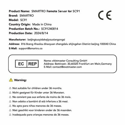 Wireless Remote Sensor Outdoor Thermometer Replacement for SC91