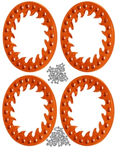 RC Metal 1.9 Beadlock Wheels Replacement Ring for 1/10 Crawler RC Car TRX4 SCX10 90046 90047,Alloy 1.9" Beadlock Rims Replacement Ring,4pcs,Orange - color: Orange(4pcs)