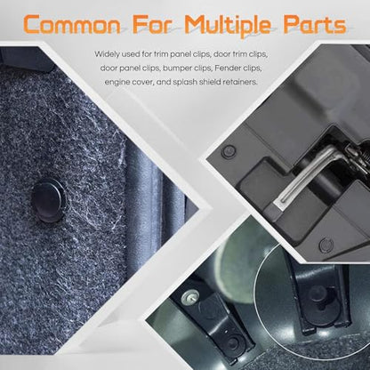 OTUAYAUTO 121PCS Fender Clips Plastic Rivets Retainer Push Pins | Grill Bumper Push Pins Fit for 07-22 Jeep Wrangler JL JK & 05-10 Grand Cherokee, OEM: 6503598, 6030441, 6506007AA, 68039280AA - size: Replacement for Jeep (121 pieces)