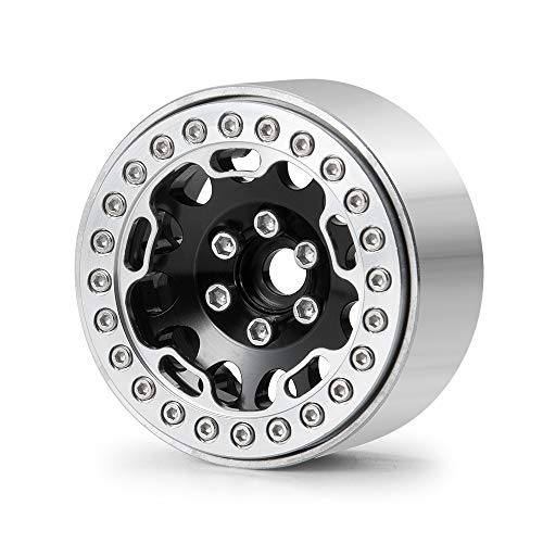 Aluminum Alloy RC Beadlock Wheel Rim Replacement Ring for 1:10 Crawler RC Car 1.9" Wheels/Rims-Pack of 4pcs (Silver) - color: Silver