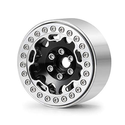 Aluminum Alloy RC Beadlock Wheel Rim Replacement Ring for 1:10 Crawler RC Car 1.9" Wheels/Rims-Pack of 4pcs (Silver) - color: Silver
