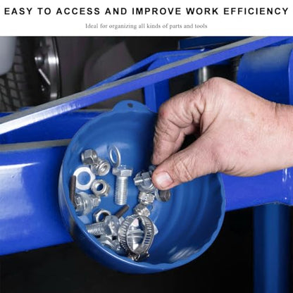Magnetic Nut Cup, Curved Magnetic Parts Tray Bolts Organizer Holds Up to 5 Pounds, Multi-Use Nuts Screws Bowl Small Parts Tray Attaches to Metal Surface, Car Accessories (Blue) - color: Blue