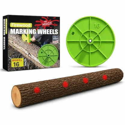 Mingo Firewood Marking Wheel -Chainsaw Firewood Measuring Tool Marking - Measuring Marker - Mingo Marker Firewood Cutting Tools - Firewood Logging Tools (16" Marking Wheel) - size: 16" Marking Wheel