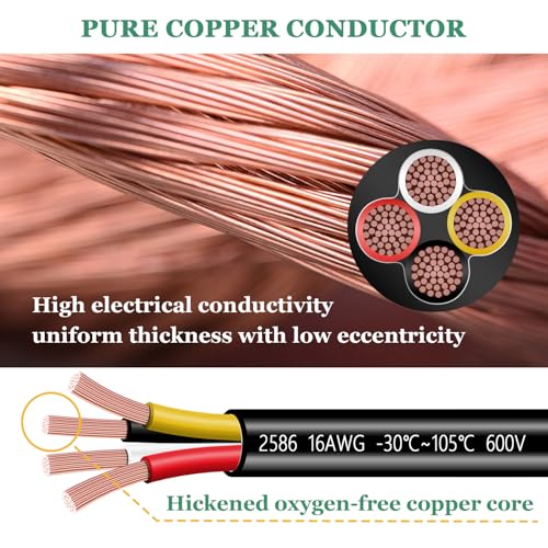16 Gauge Wire 4 Conductor,16 AWG Electrical Wire Stranded PVC Cord Oxygen-Free Copper Cable,26FT 4 Core Pure Copper Flexible Cable Wire for LED Lamp Lighting Strips Automotive (16AWG-4C, 26FT)… - size: 26FT, style: 16AWG-4C