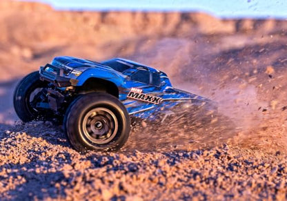 Traxxas Mini Maxx Brushless 4X4 Monster Truck (Blue) | Includes LiPo battery & 2-amp USB-C charger