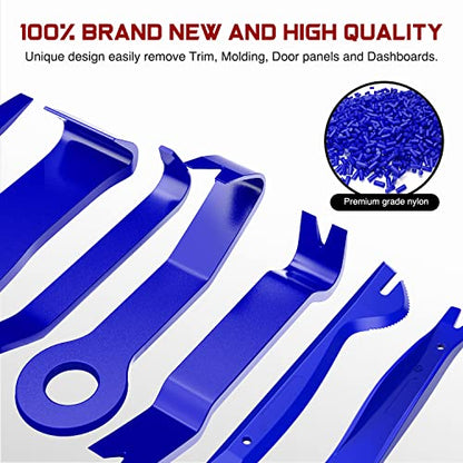 Nilight 238Pcs Trim Removal Tool, Auto Push Pin Bumper Retainer Clip Set | Fastener Terminal Remover Tool Adhesive Cable Clips Kit Car Panel Radio Removal Auto Clip Pliers - color: 238 Clips+ Remover Tools Blue