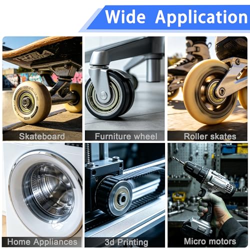 Dianrui 68 PCS 693ZZ/ 623ZZ/ 624ZZ/ 685ZZ/ 687ZZ/ 627ZZ Ball Bearings Assortment Kit, Small Bearings Carbon Steel Deep Groove Bearing, for Furniture Wheel, Roller Skates, 3D Printing and ect —6 Size - size: Assorted kit