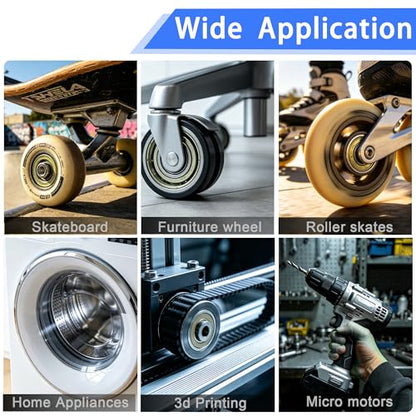 Dianrui 68 PCS 693ZZ/ 623ZZ/ 624ZZ/ 685ZZ/ 687ZZ/ 627ZZ Ball Bearings Assortment Kit, Small Bearings Carbon Steel Deep Groove Bearing, for Furniture Wheel, Roller Skates, 3D Printing and ect —6 Size - size: Assorted kit