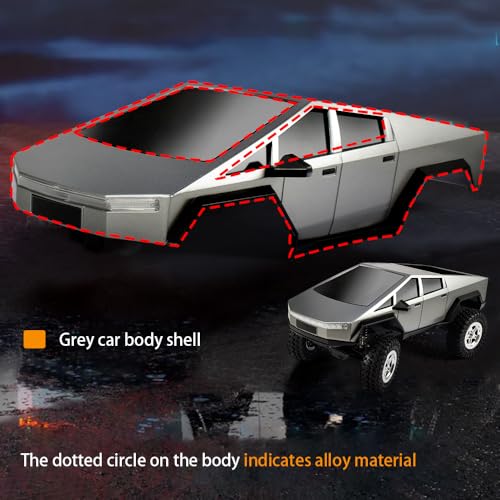 1/18 RC Pickup Hard Body Shell with Front & Rear Bumpers, Upgrade for TRX4M Bronco Defender (Gray) - color: Gray