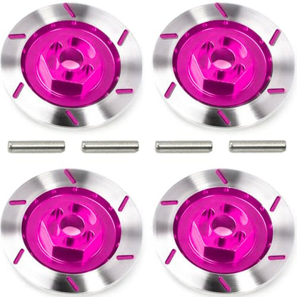 Brake Discs with 12mm Hex Hub for 1/10 Scale RC Cars - Aluminum Alloy Upgrade Kit for Drift, On-Road Car - CNC Machined Performance Part with Anodized Finish Pink - color: Pink