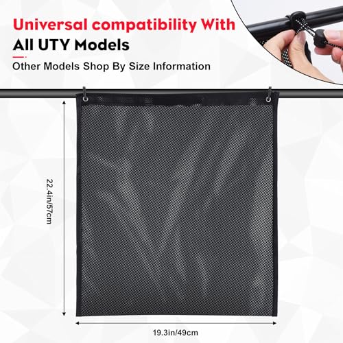2 Pcs TV Trash Sack PVC Mesh Bag Compatible With Polaris RZR, Can-Am, CFMOTO, Teryx, Mule, Arctic Cat, Pioneer, Golf Cart and most models(BLACK) - color: black
