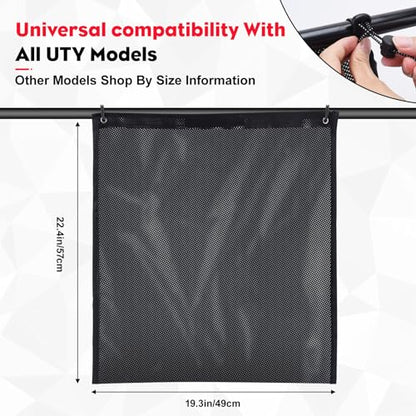 2 Pcs TV Trash Sack PVC Mesh Bag Compatible With Polaris RZR, Can-Am, CFMOTO, Teryx, Mule, Arctic Cat, Pioneer, Golf Cart and most models(BLACK) - color: black