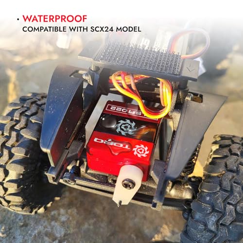 TORQ MLS-1022 High Torque Micro Servo 5.0V - 8.4V with CNC Servo Mounts & Arms - Remote Control Car, RC Car, RC Crawler Axial SCX24 Electronics Upgrades RC Servos (HELIDIRECT), Mini, Red / Black - color: Scx24 Servo - Red