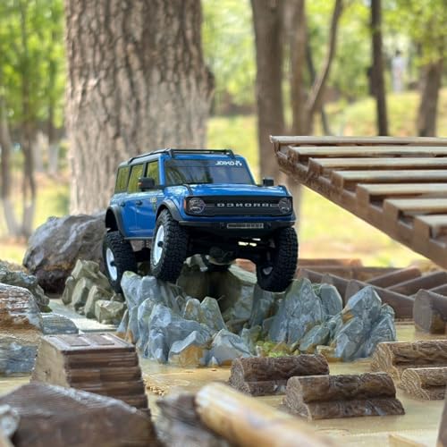 RC Rock Crawler Terrain Obstacle Compatible with SCX30, FMS, Orlandoo Hunter, K10, Kyosho KC10, Rlaarlo Mini RC Climbing Track Modular Rock Course for 1/30 1/43 Crawlers (Style 4)