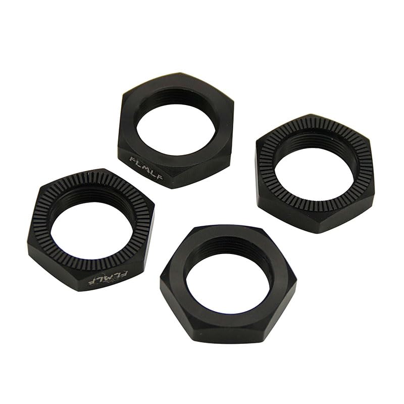 FLMLF 24mm RC Car Wheel Nuts 4-Piece Set (Black) | for 1/5 HPI ROFUN BAHA ROVAN KM Baja 5B 5T 5SC Truck Parts - color: Black