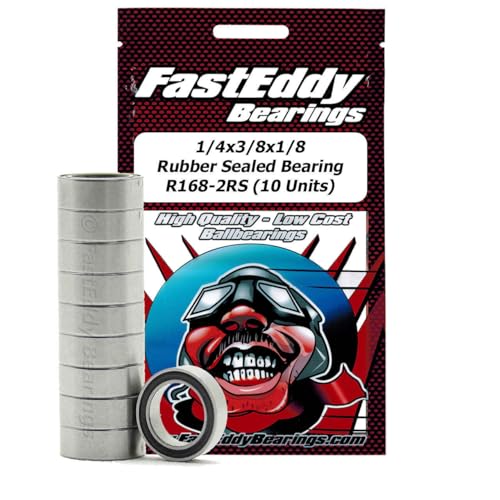 1/4x3/8x1/8 Rubber Sealed Bearing R168-2RS 10 Units
