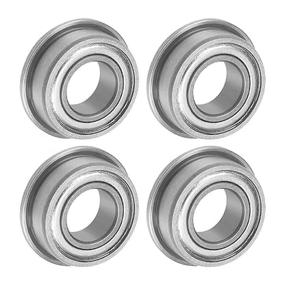 uxcell F687ZZ Flanged Ball Bearing 7x14x5mm Double Shielded Chrome Steel Flange Bearings, 4pcs - size: 7x14x5mm