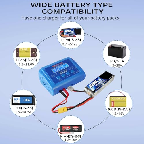 B6AC 80W Lipo Balance Charger 6A Discharger for 1S-6S LiPo Life Li-ion RC Battery