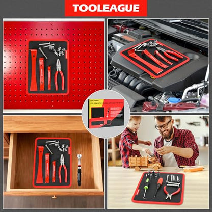 TOOLEAGUE 1Pc Magnetic Tool Mat with 25Lb Telescoping Magnetic Pickup Pen | Parts Tool Holder Pad for Organizing Mechanic Wrench Screw Bolts Nuts and Other Small Metal Parts - size: 1Pc Magnetic Mat with Pickup Tool