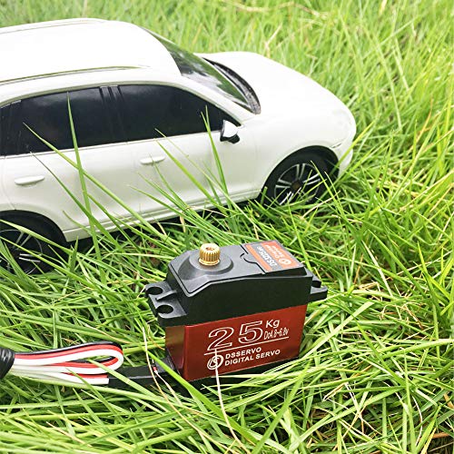 25KG Digital Servo Full Metal Gear High Torque Waterproof for RC Car Crawler Robot Control Angle 270° (Pack of 2) - size: 270 Degree (Pack of 2)