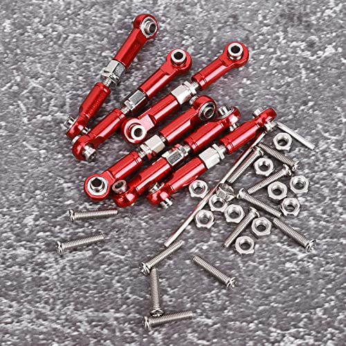 6Pcs Metal RC Car Tie Rods,RC Truck Tie Rods,RC Truck Tie Rod Replacement Parts for 1/18 A959 RC Car - color: Red