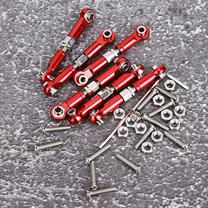 6Pcs Metal RC Car Tie Rods,RC Truck Tie Rods,RC Truck Tie Rod Replacement Parts for 1/18 A959 RC Car - color: Red
