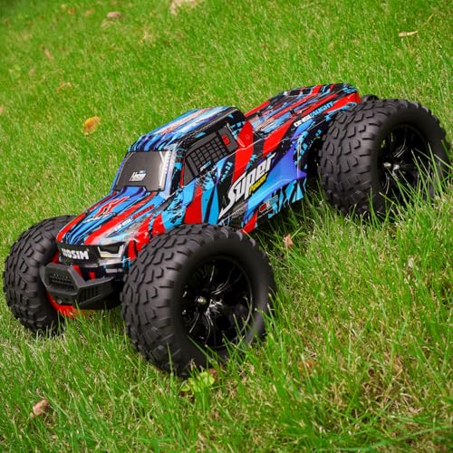 Hosim 70 * 125 mm RC Tires, All Terrain Soft Tire Mounted on 12mm Hex Wheels (Set of 4) for 1/10 RC Cars (Black Wheel hub) - color: Black