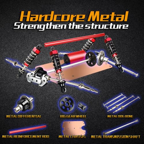 1/14 Brushless RC Truck with 35MPH+,2X 3S LiPo 4WD Hobby RC Car for Beginner