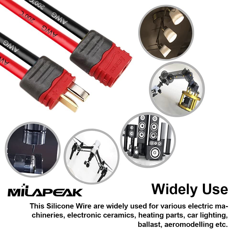 16 AWG Silicone Wire 50ft Spool, 25ft Black/25ft Red, 200°C 600V | Ultra Flexible 16 Gauge Wire, 252 Strands Tinned Copper, Abrasion/Heat Resistant, for RC, 3D Printer, Auto, LED, DIY