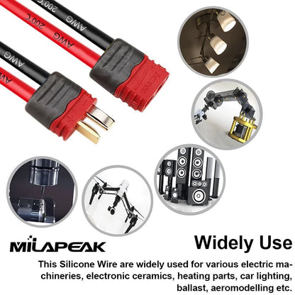 16 AWG Silicone Wire 50ft Spool, 25ft Black/25ft Red, 200°C 600V | Ultra Flexible 16 Gauge Wire, 252 Strands Tinned Copper, Abrasion/Heat Resistant, for RC, 3D Printer, Auto, LED, DIY