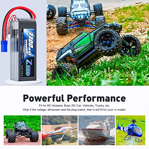 Zeee 6S Lipo Battery 3300mAh 22.2V 120C with EC5 Connector (2 Pack) | Soft Case Battery for RC Airplane Helicopter RC Car Truck Tank Drone Racing Hobby