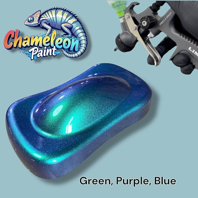 LiME LiNE Chameleon Color Changing Urethane Basecoat: Ready to Spray: (Green, Purple, Blue) 1 Quart - color: Chameleon Green, Purple, Blue - 1 Quart