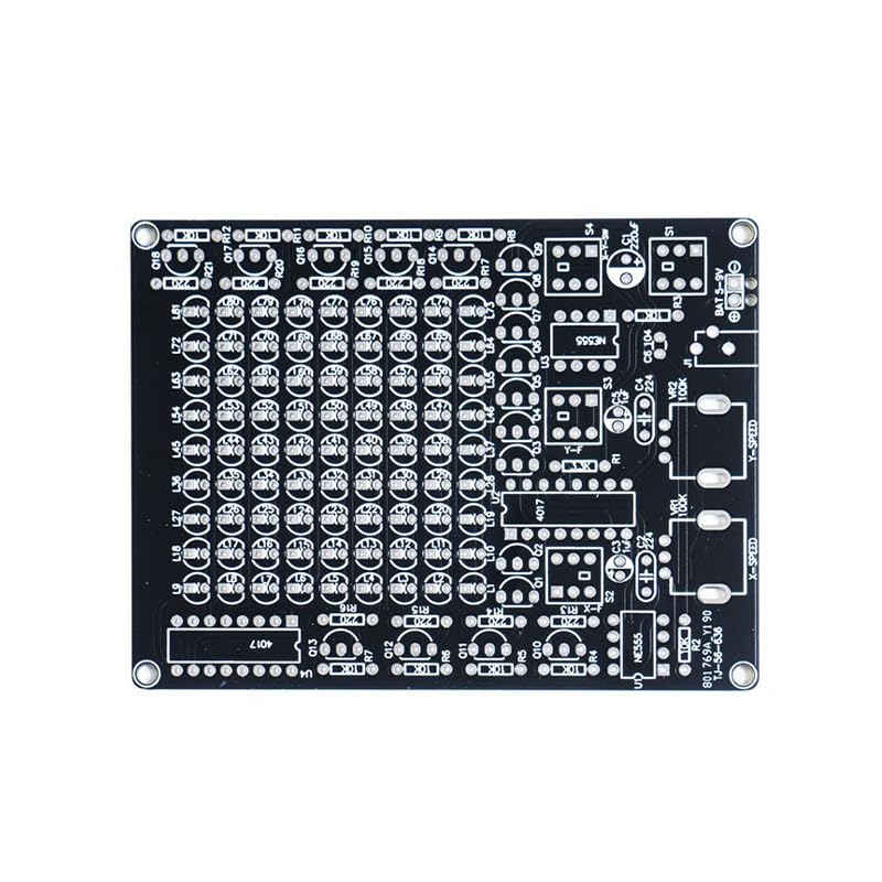 LED Chaser Soldering Kit, PCB Board with 81 LEDs, Soldering Skill Training/Practice Kit for STEM Electronics School Learning Project DIY