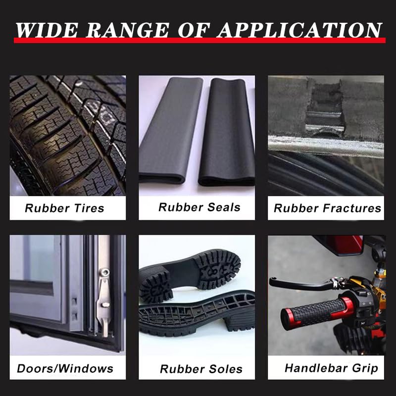 Rubber Glue,100g Super Glue for Rubber, RC Tires, Seals, Gaskets, Shoe Soles, Hose, Rubber Adhesive Heavy Duty, Waterproof, Motorcycle Handlebar Grip Glue for Automotive Parts, Bike Tires - size: 100g