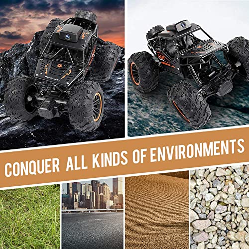 RC Car, 1:18 Remote Control Car with Camera, High Speed Alloy Off Road Truck Fast Racing Vehicle Electric Hobby Toy Car Gift for Boys Kids Teens Adults