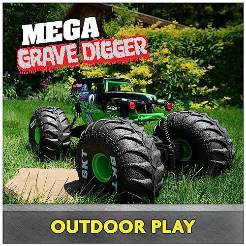 Monster Jam, Official Mega Grave Digger All-Terrain Remote Control Monster Truck, Over 2 Ft. Tall, 1:6 Scale, Kids Toys for Boys and Girls Ages 4 and Up | Over 2-Ft Long, All-Terrain RC Truck for Hero-Sized Stunts, Oversized Tires & Advanced Suspension, G