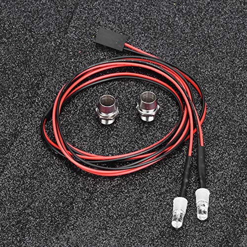 Pilipane RC LED Light Kit, 2PCS 5mm RC Headlight Accessories, RC Car Truck Lights, High Brightness White LED Lights for 1/10 RC Car Drift Truck Crawler, 27.6 Inch Wires, 5-11V