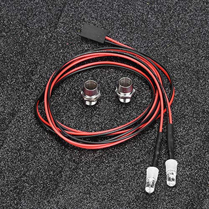 Pilipane RC LED Light Kit, 2PCS 5mm RC Headlight Accessories, RC Car Truck Lights, High Brightness White LED Lights for 1/10 RC Car Drift Truck Crawler, 27.6 Inch Wires, 5-11V