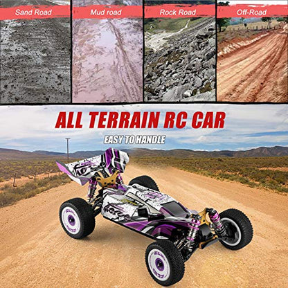 GoolRC WLtoys 124019 RC Cars, 1/12 Scale 2.4GHz Remote Control Car for Adults, 60km/h High Speed Racing Vehicle, 4WD Off-Road RC Buggy Car with Aluminum Alloy Chassis and 2 Batteries - size: 2 Batteries