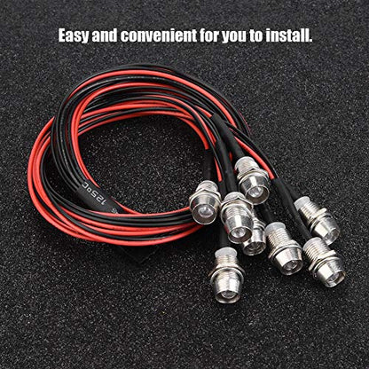 RC Car LED Lights, 8 Pcs 5mm LED Lights Headlights and Taillights for RC Model Drift Car Accessory
